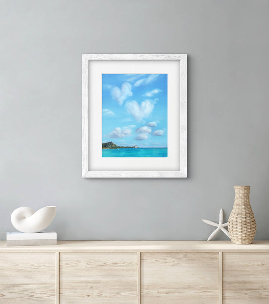 "With Love, From Waikīkī" Matted Print