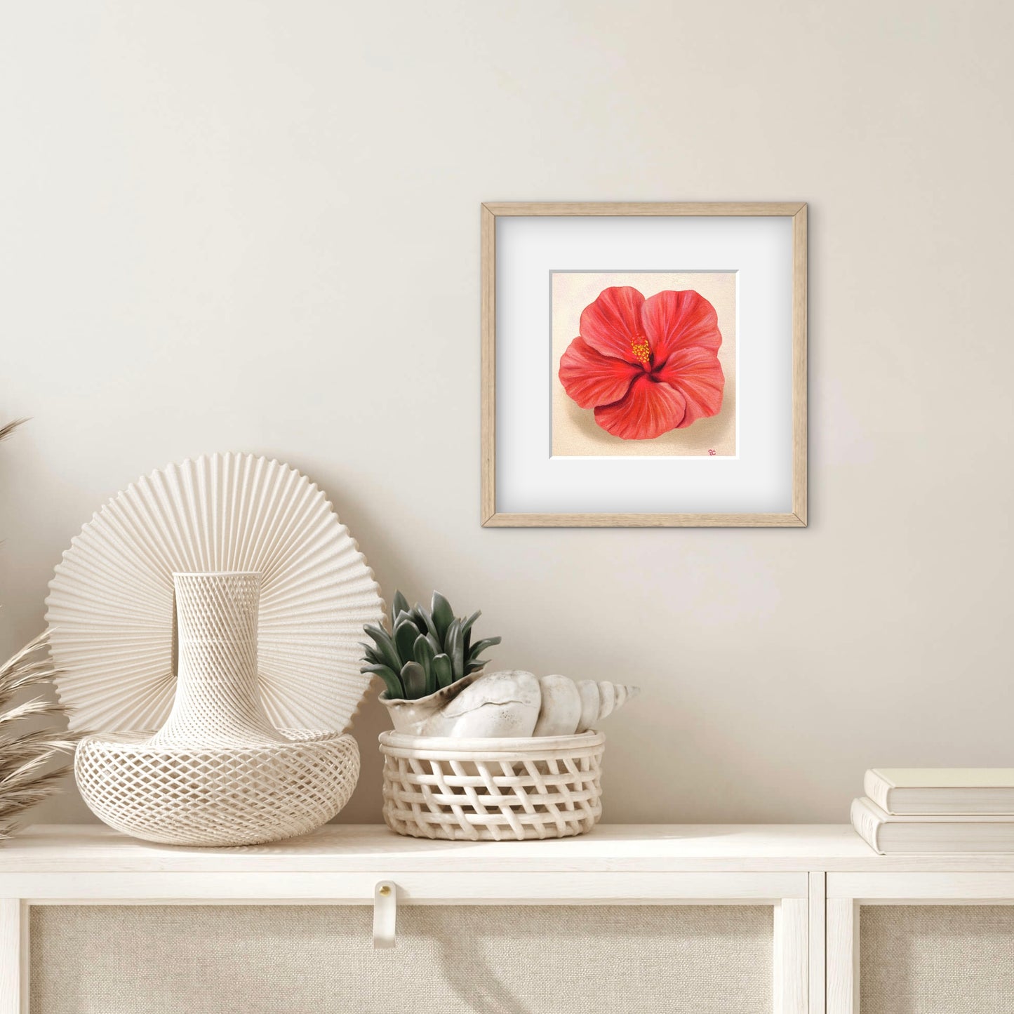 "Hibiscus No. 1" Matted Print