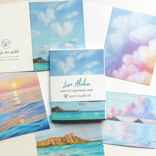Greeting Card Set of 5: Live Aloha