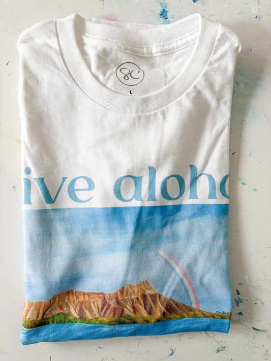 "Live Aloha" t-shirt sample -size Large