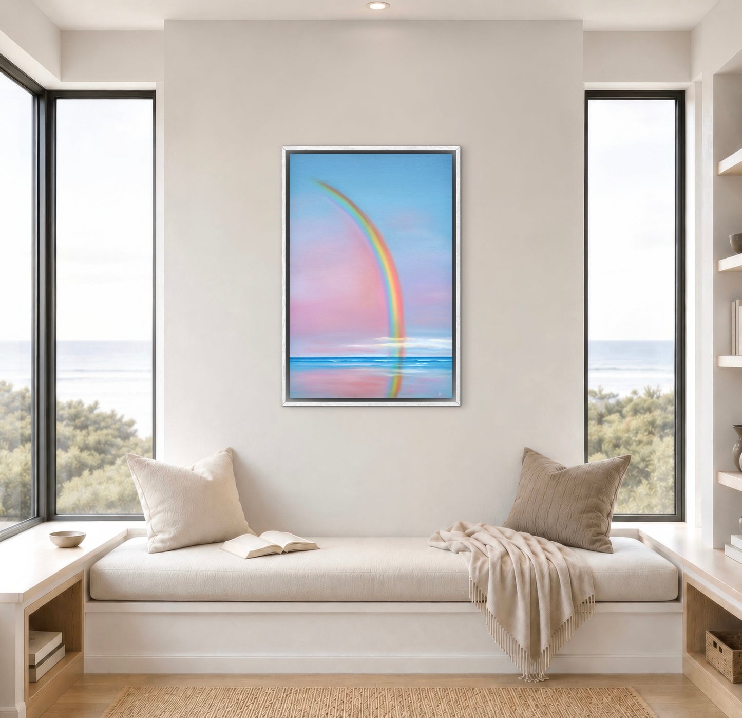 "Peace Beyond the Horizon" Original Acrylic and Oil Painting - Framed