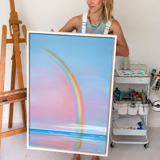 "Peace Beyond the Horizon" Original Acrylic and Oil Painting - Framed
